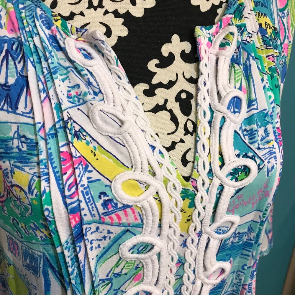 Lilly Pulitzer Wish You Were Here Crochet Print Woman's Dress Size Medium M 2020 - Picture 10 of 13